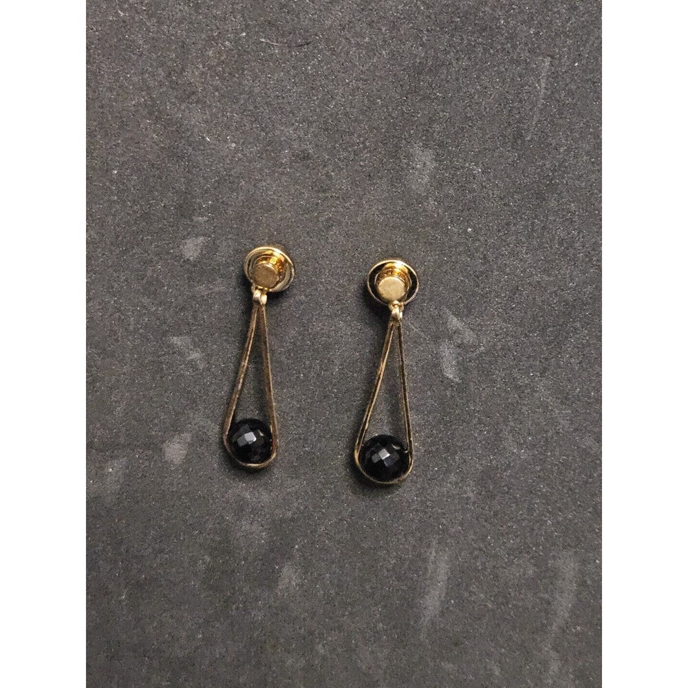 Dean Davidson Mini Ipanema Drop Earrings Gold Black Onyx